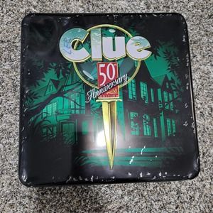 Vintage Parker Brothers Clue 50th Anniversary Edition Metal box 100% Complete